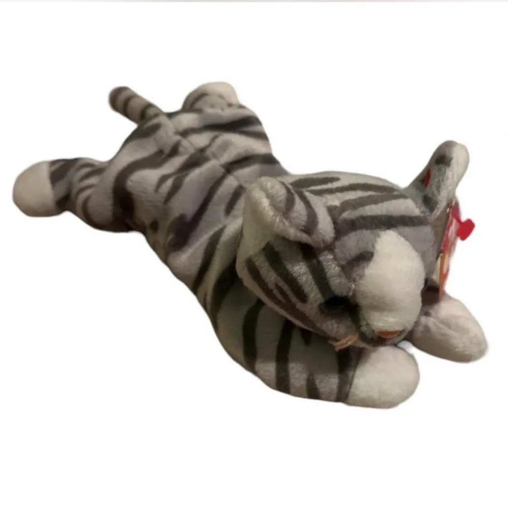 Prance the Gray and White Beanie Baby Cat